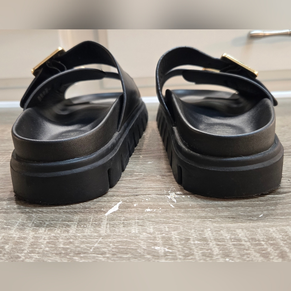 MIA Black Sandals with Gold Buckles - Picture 6 of 10